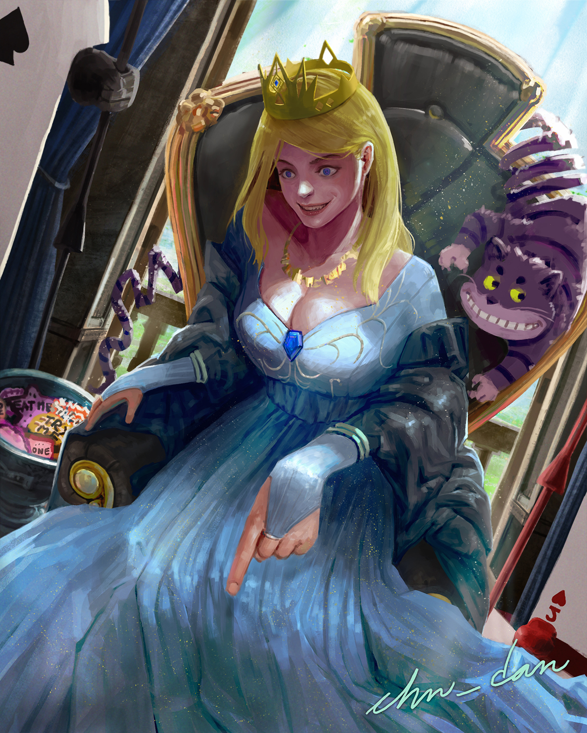 Alice as the Mad Queen of Spades in Wonderland